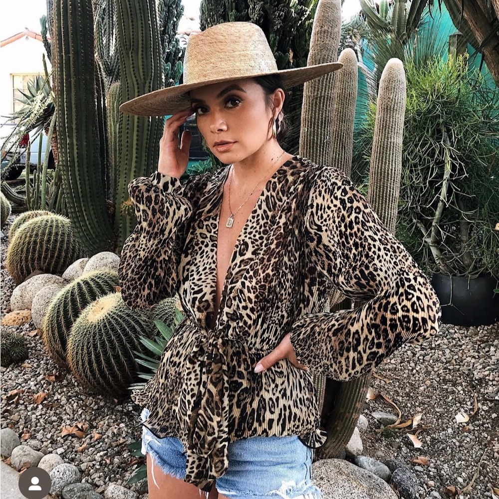 Starlow Leopard Print Wrap Top